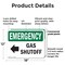 Signmission Gas Shutoff (Left Arrow) With Symbol, 18 in W x Rectangle, Plastic OS-2PACK-EM-P-1218-L-10388 - alternate 2
